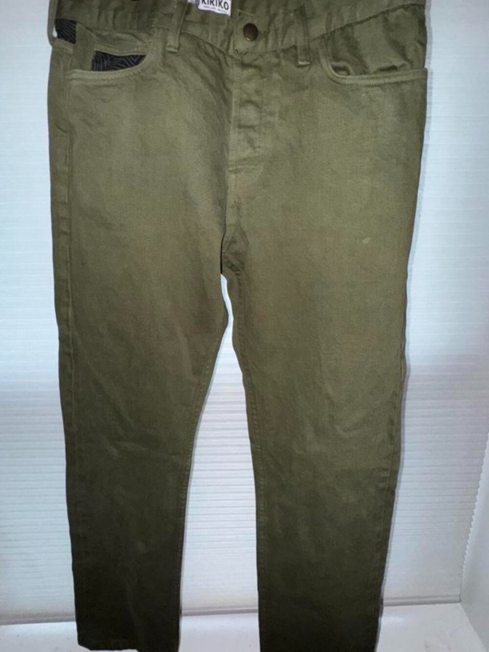 Kiriko Original Olive Nami Canvas Pants Japanese Workwear Size 32